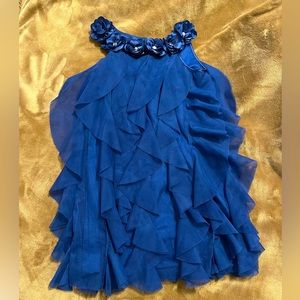 Blue Girls Ruffle Dress